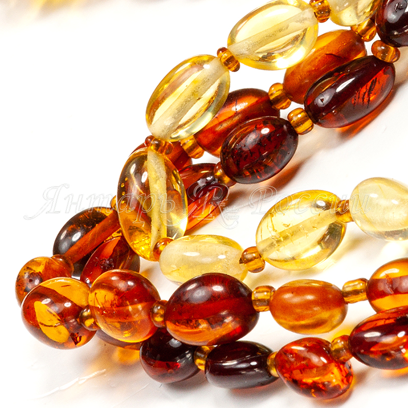 Бусы янтарь